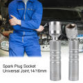 14mm 16mm With Magnetic Thin Wall Universal Joint Spark Plug Socket 12 Angle Flexible Socket Wrench Car Repair Tool. 