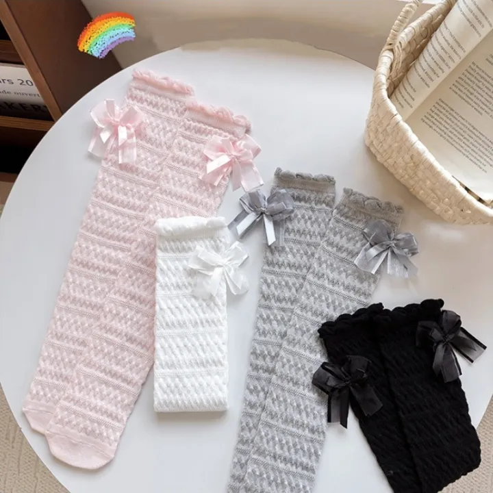 Korean%20Knee%20High%20Sock%20for%20Girls%20Spring%20Autumn%20Kids%20Sweet%20Fashion%20Bow%20Stockings%20Cotton%20Soft%20Children's%20Princess%20Long%20Sock%203-8Yrs%20-%20Image%204