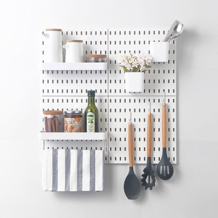 Punchfree Plastic Hole Board Hanging Storage Rack Kitchen Bedroom