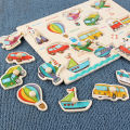 Wooden Puzzle Montessori Toys for Children Animal Traffic Hand Grab Boards Cartoon Kids Early Learning Educational Toy TMZ.