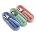 3pcs Children Spoon Forks Box Kids Stainless Steel Kids Cutlery Portable Baby Feeding Utensils Baby Spoons Baby Tableware Set. 