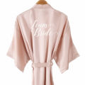 Champagne bathrobe bride satin-silk kimono women bridal party sister team mother shower sleepwear bridesmaid wedding short robes. 