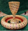 Doodh Pilai Glass For Bride And Groom With Tray. 