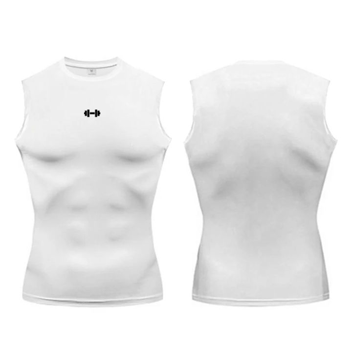 Compression%20Shirt%20Men%20Running%20Vest%20Summer%20Ice%20Silk%20Quick-drying%20Sports%20Sleeveless%20T-shirt%20Tight%20Basketball%20Gym%20Fitness%20Clothing%20-%20Image%202
