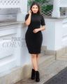 Cotton Rib Solid Black Color Frock. 