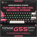 ONIKUMA G55 Mechanical Gaming Keyboard 61 Keys Layout RGB Customized Wired Colorful LED Backlit Keyboard for Compute Laptop PC.
