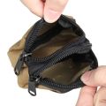 Nylon Double Zipper Pocket Coin Purse Men Tactical Molle Pouch Lightweight Outdoor Small Card Holder Keys Storage Belt Waist Bag. 