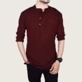 Men's Summer Cotton Kurta/ Maroon. 