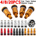 20/4PCS Car Tubeless Wheel Tyre Valve Stems Universal Motorcycle Aluminum Alloy Tire Air Valve Stems Caps for Auto Accessories. 