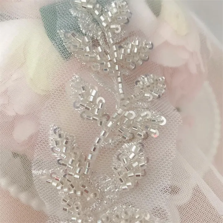 10PCS-2PCS.%20Silver%20White%20Beaded%20Lace%20Mirror%20Flowers.Flower%20Leaves%20Embroidery%20Wedding%20Dress%20Headdress.DIY%20Sewing%20Supplies%20Patch%20-%20Image%203