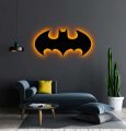 Wooden Batman Logo LED Wall Lamp/ SILHOUTTE - Bat Cave Night Light for Comic Lovers | Kids Room & Gaming Setup LED WALL Decor | Gift for DC Fans (Trendy 3D Wooden LED Lamp)------BY ------ InsideDecors (ID). 