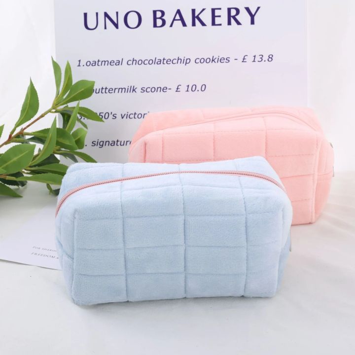 1pc Pink/White/Blue Pillow Design Cosmetic Bag Pencil Case Pen Pouch Largecapacity Student