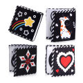 High Contrast Black and White Baby Book - Touch and Feel Crinkle Sensory Toy - Visual Stimulation Interactive Toys for Infant.