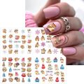 12 Pcs Nail Art Stickers Cute Animals Squirrel Cat Snowflake Nail Art Water Decals Transfer Nail Supplies for Decorations. 