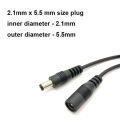 5M 10M DC12V Power Extension Cable 5.5mm*2.1mm Connector Male To Female For LED Lamp CCTV Security Camera Black Power Cable Cord. 