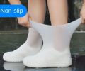 1 Pair Silicone WaterProof Shoe Covers Lip-resistant Rubber Rain Boot Rain Gear Overshoes Accessories for Outdoor Rainy Day. 