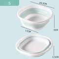 Folding Washbasin Silicone Portable Basin Foldable Bucket Camping Sink Bath Goods Dorm Room Essential Collapsible Laundry Bowl.