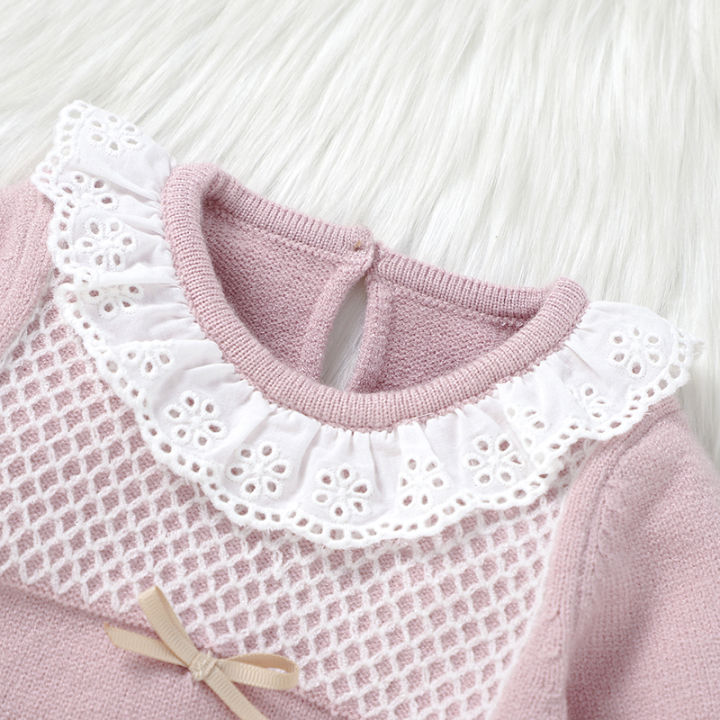 2pcs%20Autumn%20Winter%20Doll%20Collar%20Long%20Sleeve%20Sweaters%20+%20Solid%20Color%20Long%20Pants%20Baby%20Girls%20Clothing%20Sets%20Baby%200-9M%20Tops%20&%20Bottoms%20-%20Image%203
