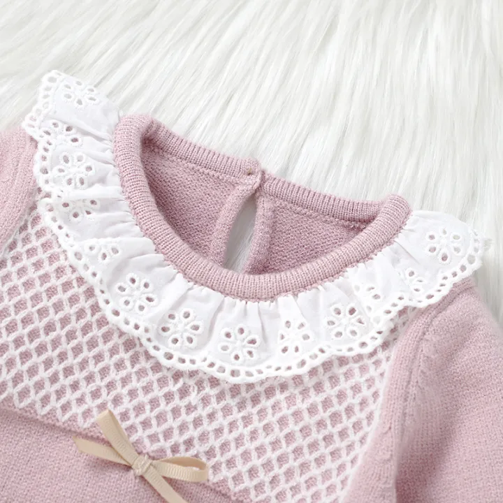 2pcs%20Autumn%20Winter%20Doll%20Collar%20Long%20Sleeve%20Sweaters%20+%20Solid%20Color%20Long%20Pants%20Baby%20Girls%20Clothing%20Sets%20Baby%200-9M%20Tops%20&%20Bottoms%20-%20Image%203