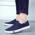 Men's Classic Canvas Shoes Casual Slip on Loafers Fashion Vulcanized Flat Shoes Non Slip Walking Skateboard Shoes Zapatillas. 