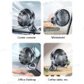 SEAMETAL Suction Cup Car Fan 360° Rotatable USB Interface Low Noise 3-Speed ​​Control Powerful Cooling Fan for Car Home Office. 