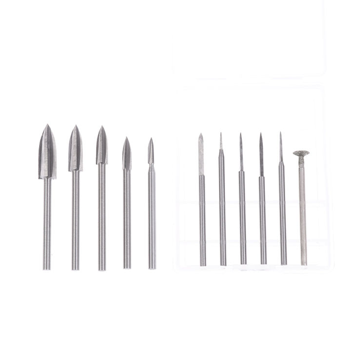 NEW 5/6PCS HSS Wood Carving Bit Set For Rotary Tools Precision Engraving Wood Carving, Root Carving, And Nuclear Carving