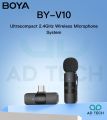 BOYA BY-V10 For USB-C Ultracompact 2.4GHz Wireless Microphone System With Selectible Noise Cancelling. 