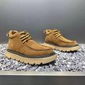 Autum Winter Men Platform Boots Designer Non-slip Motorcycle Boots Lace Up Shoes 2025 New Men's Fashionable Walking Work Boots. 