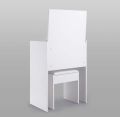 Modern dressing table with mirror of stool. 