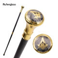 Golden Freemasonry Freemasons VG Totem Relief Walking Cane Fashion Walking Stick Gentleman Crosier Knob Walking Stick 93cm. 