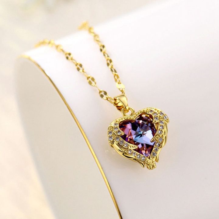 Colorful%20Heart%20of%20Ocean%20Crystal%20Pendant%20Titanium%20Steel%20Necklace%20For%20Girls%20-%20Image%202
