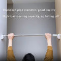 Silvery Adjustable Stainless Steel Shower Curtain Rod Clothes Drying Rack No-Drill Telescopic Pole for Laundry Room Bathroom.