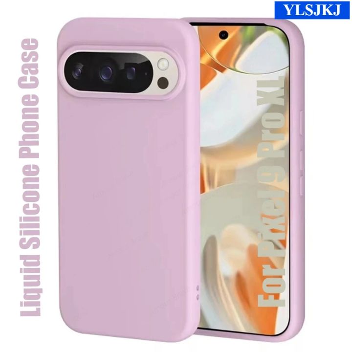 Official Liquid Silicone Phone Case for GOOGLE Pixel 10 Pro 9 A Pro XL Soft TPU Skin Touch Feeling Shockproof Protect Back Cover