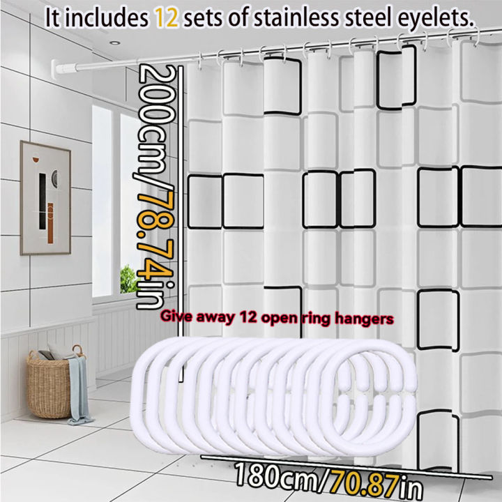 Simple%20style%20black%20and%20white%20large%20square%20bathroom%20shower%20curtain%20light%20opaque%20bathing%20more%20comfortable%20dry%20and%20wet%20separation%20-%20Image%206