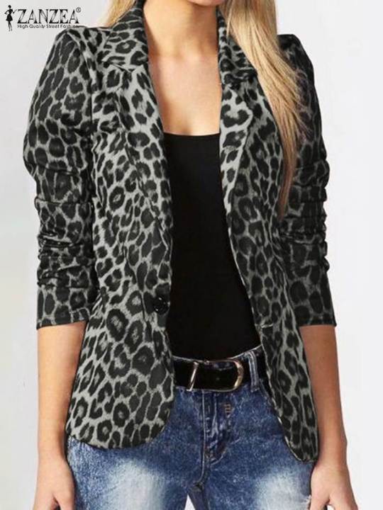 ZANZEA%20Oversized%20Button%20Up%20Outwears%20Women%20OL%20Blazer%20Fashion%20Ladies%20Office%20Suits%202025%20Spring%20Summer%20Female%20Leopard%20Lapel%20Coats%20-%20Image%203