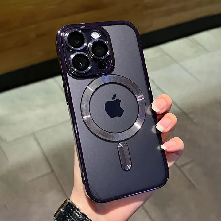 Luxury%20Magnetic%20Plating%20Clear%20Case%20For%20Magsafe%20Wireless%20Charging%20iPhone%2011%2012%2013%2014%2015%2016%2017%20Pro%20Max%20Air%20Plus%20Shockproof%20Cover%20-%20Image%205