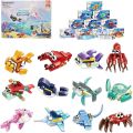12 in 1 Pre Filled Marine Organism Building Block Set-12 Pcs Mini Building Blocks Toys, STEM Building Blocks Toys.