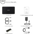 Mini UPS Battery Backup Uninterruptible Power Supply for Router, Modem, Security Camera, Built-in 10000mAh. 