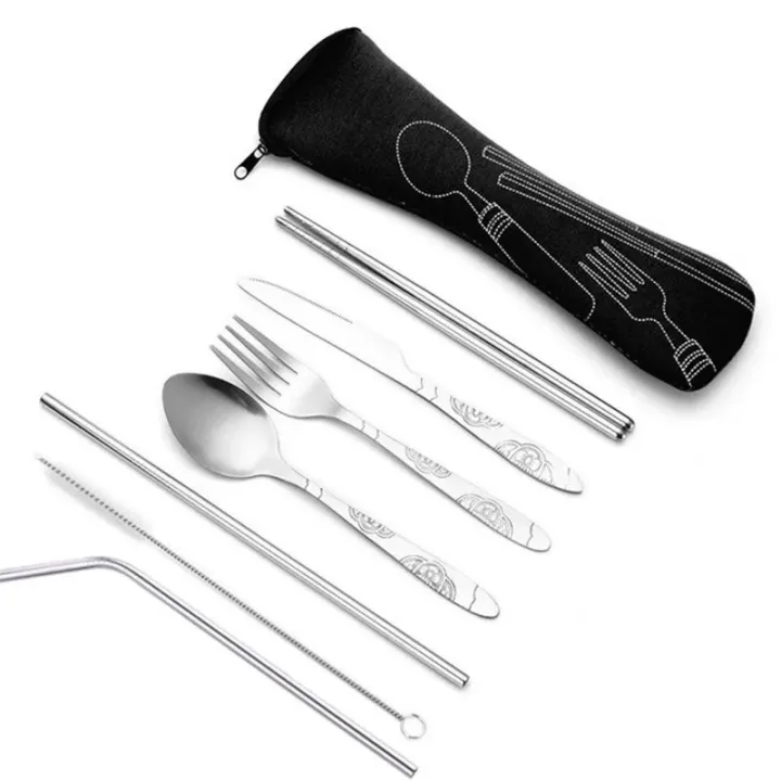 7pcs/%20Set%20Stainless%20Steel%20Tableware%20Set%20Outdoor%20Portable%20Cloth%20Bag%20Knife%20Fork%20Spoon%20Chopsticks%20Straw%20Rich%20Flowers%20Seven%20Sets%20-%20Image%205