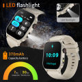 LIGE Sport Smart Watch 2.01'' Screen LED Flashlight Watches Health Monitor New Bluetooth Call Waterproof Smartwatch Men.
