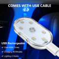 1/2/4Pcs LED Touch Light Mini Car Interior Lighting USB Rechargeable Auto Roof Ceiling Reading Lamps Atmosphere Decoration Lamp. 