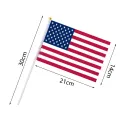 50pc USA Stick Flag, American US 14x21cm HandHeld Mini Flag ensign 30cm Pole United States Hand Held Stick Flags banner In Stock. 