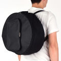 Compact Snare Drum Bag Backpack Case with Shoulder Strap Outside Pockets Musical Instrument Accessory Red. 