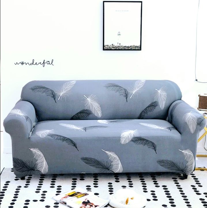Blue%20Gray%20Spandex%20Polar%20Fleece%20Super%20Elastic%20Stretch%20Sofa%20Cover%20Slipcover%20Couch%20Living%20Room%201/2/3%20Seater%20Sofa%20Couch%20Cover%20Full%20Set%20Blue-Gray%20-%20Image%202