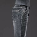 New Men's Slim Straight Elastic Jeans Fashion Business Casual Comfortable Soft Denim Trousers High Quality Mens Designer Clothes. 