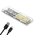M.2 NVME PCIe NGFF SATA Dual Protocol SSD Case Clear USB Type C 10Gbps PCI-E M2 SSD Transparent External Enclosure Hard Disk Box. 
