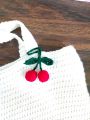 Crochet Cherry bag charm. 