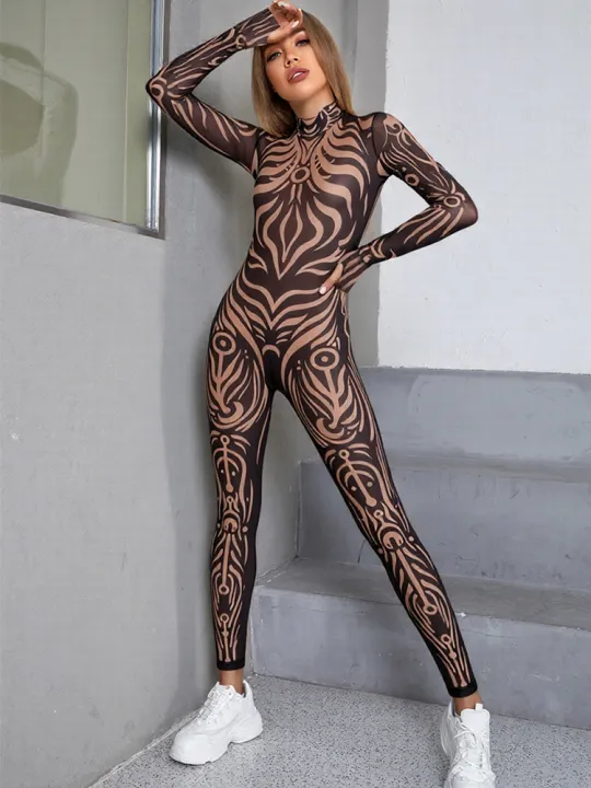 Sisterlinda%20%20Fashion%20Print%20Jumpsuits%20Woman%20Turtleneck%20Full%20Sleeve%20See%20Through%20Skinny%20Peach%20Hip%20Street%20Wild%20Style%20Overalls%20-%20Image%202