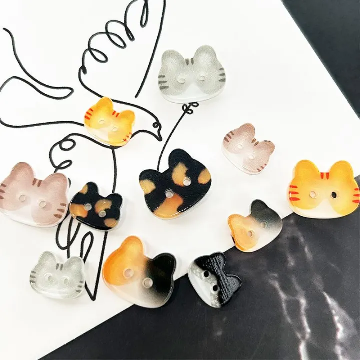 20Pcs%20Cute%20Cat%20Two-eye%20Buttons%2012/17mm%20Colourful%20Cartoon%20Cat%20Resin%20Buttons%20DIY%20Kids'%20Clothes%20Hats%20Socks%20Buttons%20-%20Image%204