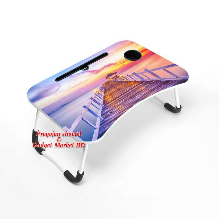 Premium Quality - Printing Foldable and Portable Multi-Favorable Laptop Table Stand-Study Table-Bed Table - Signifying
